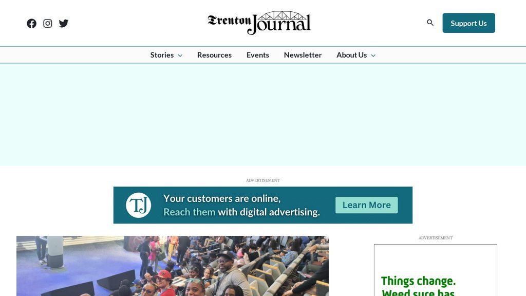 Screenshot of the Trenton Journal website