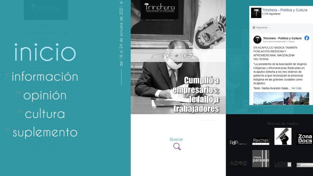 Screenshot of the Trinchera Politica Y Cultural website