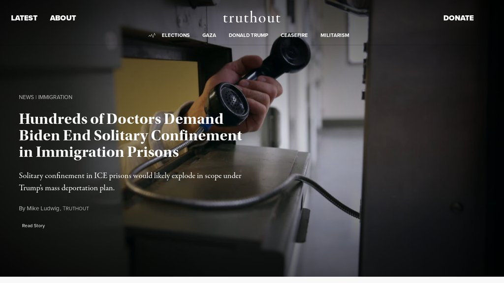 Screenshot of the Truthout website