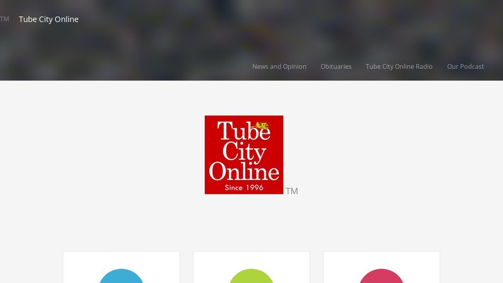 Screenshot of the Tube City Online website