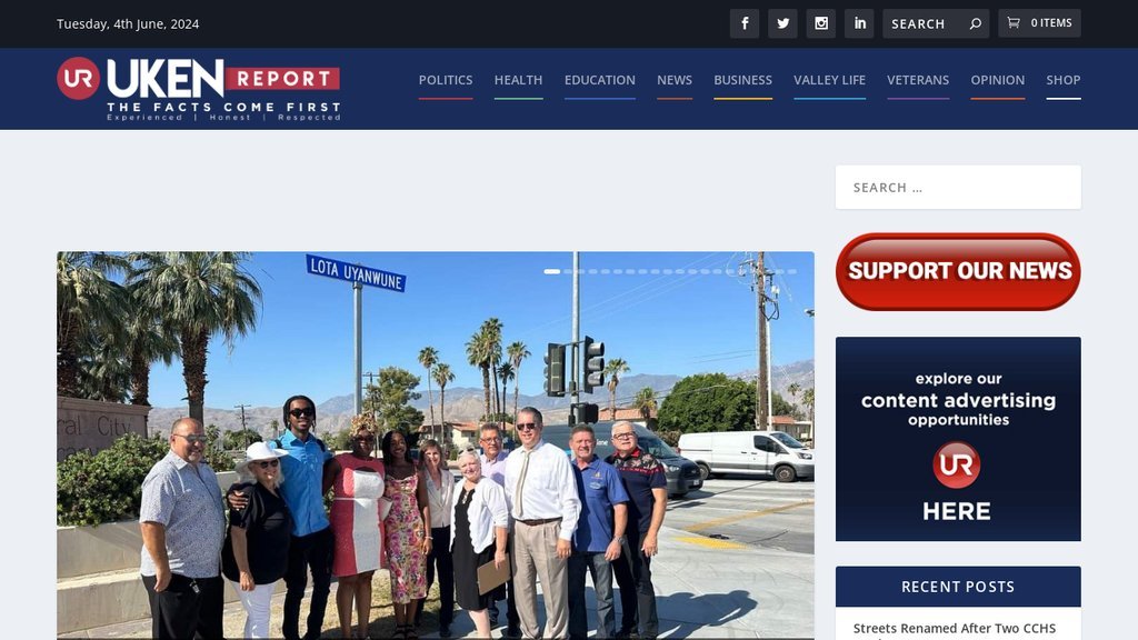 Screenshot of the UkenReport.com website