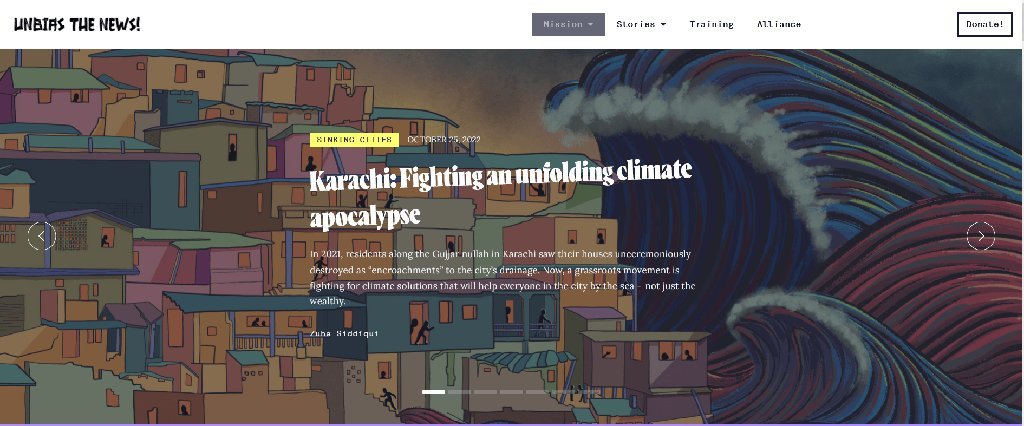 Screenshot of the Unbias the News website
