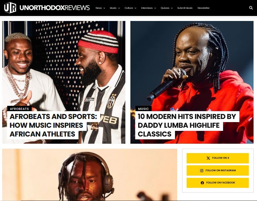 Screenshot of the Unorthodox Reviews website
