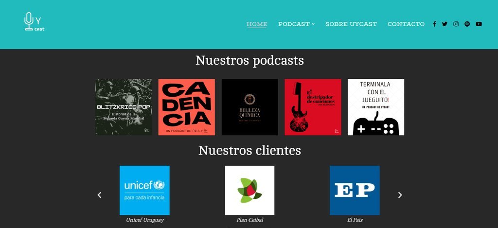 Screenshot of the Uycast website