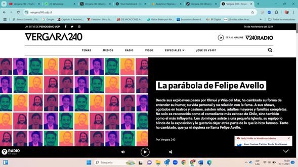 Screenshot of the Vergara 240 website