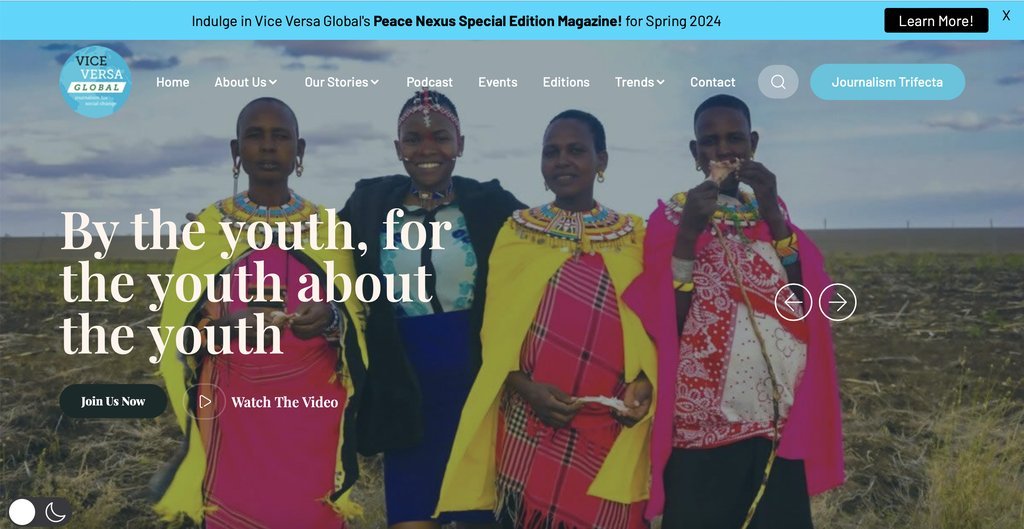 Screenshot of the Vice Versa Global website