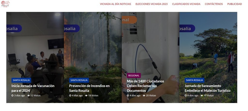 Screenshot of the Vichada Al Dia website