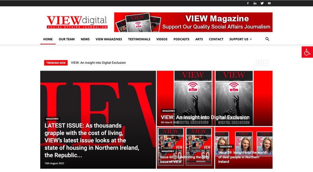 Screenshot of the VIEWdigital website