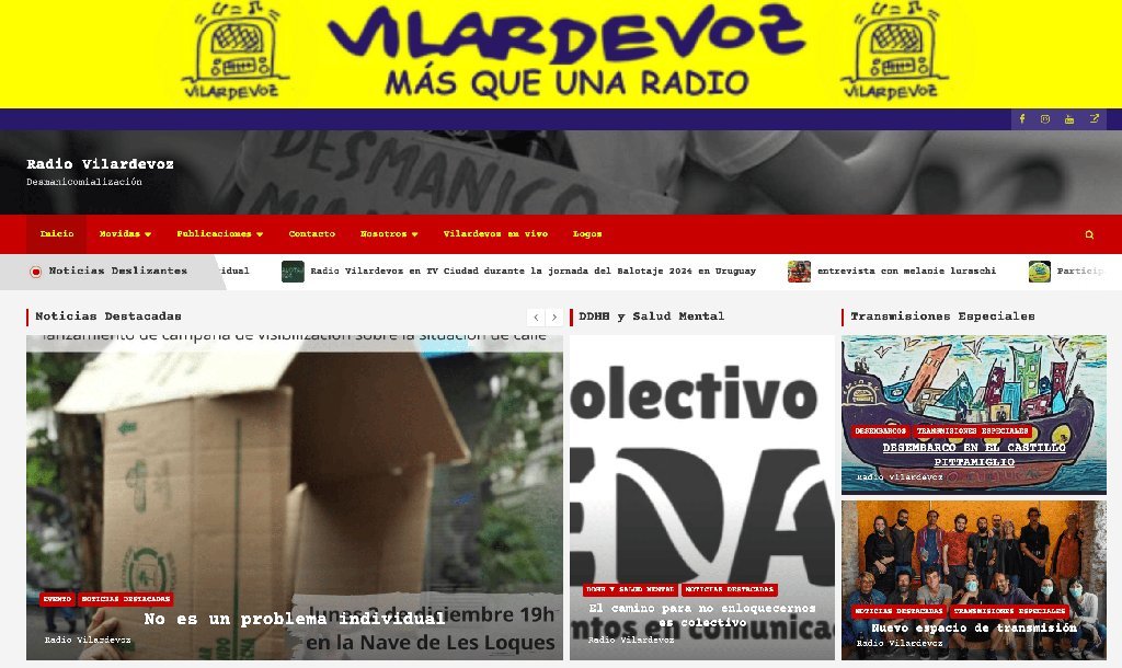 Screenshot of the Vilardevoz website