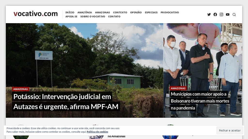Screenshot of the Vocativo website