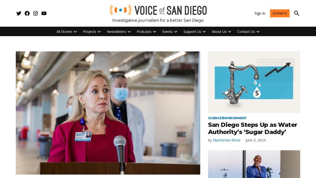 Screenshot of the Voice of San Diego website
