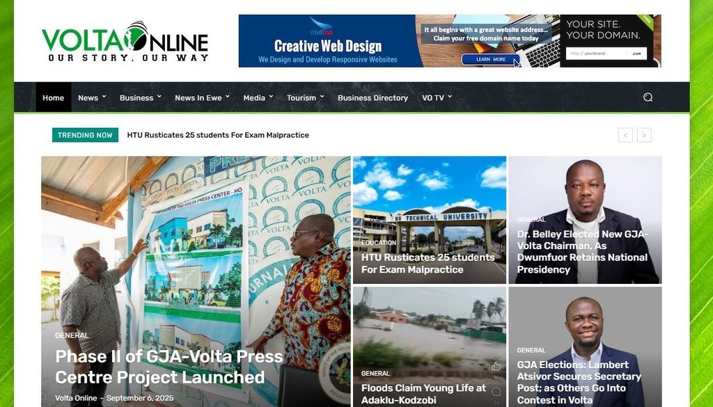 Screenshot of the Volta Online website