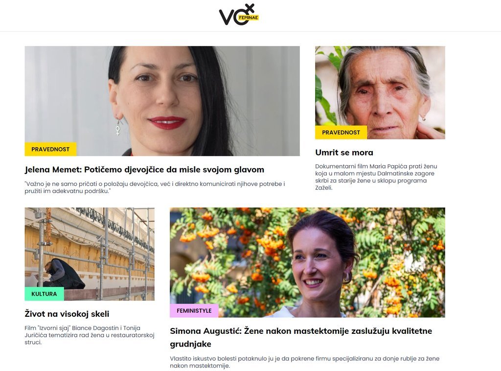 Screenshot of the VoxFeminae.net website