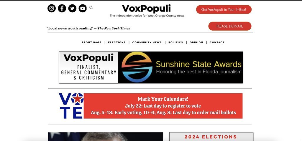 Screenshot of the VoxPopuli website
