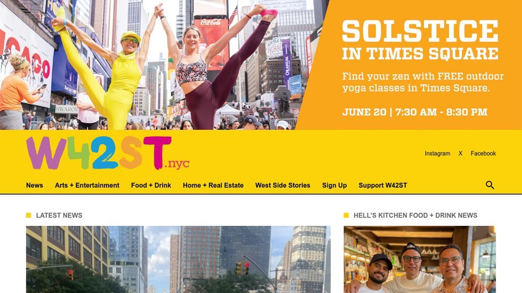 Screenshot of the W42ST website