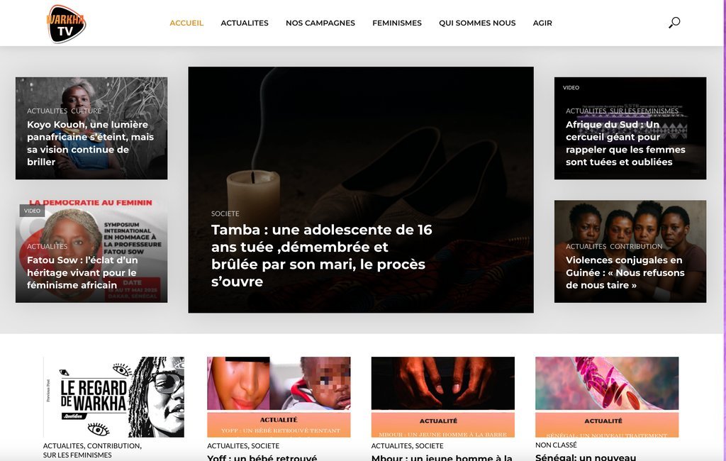 Screenshot of the WarkhaTV website