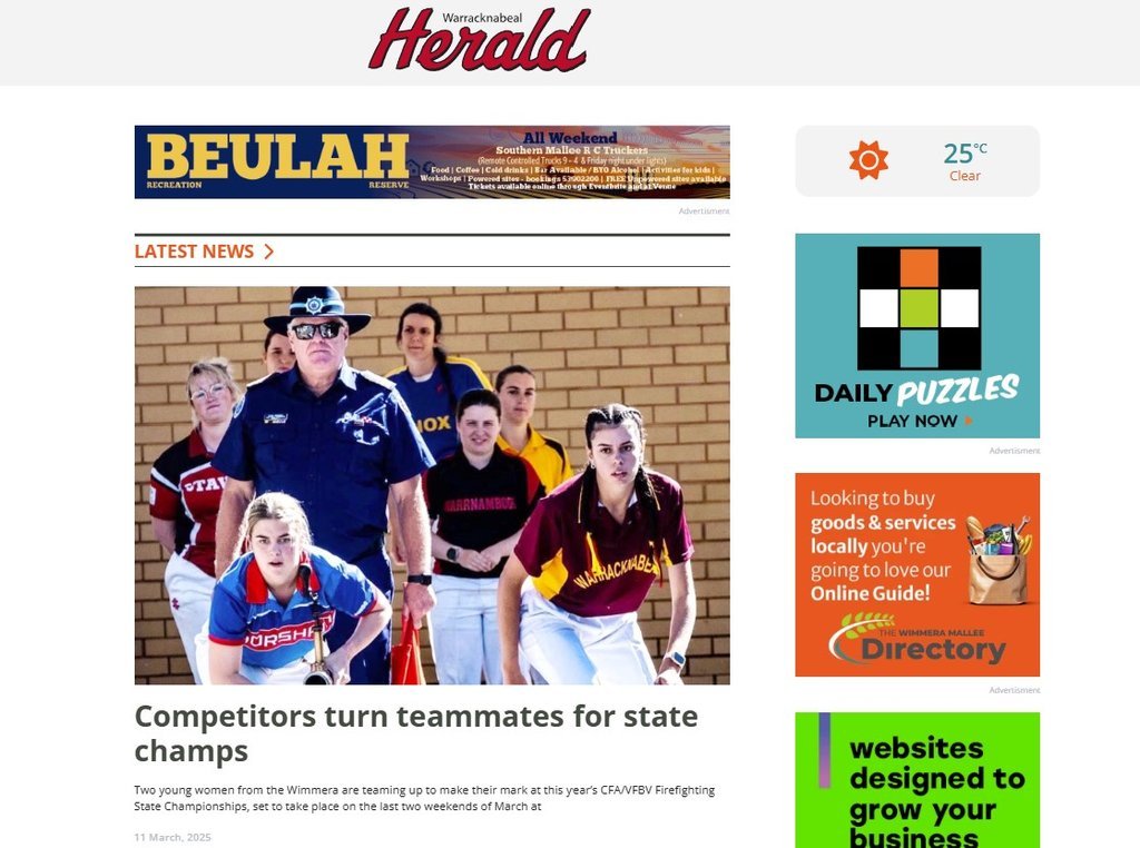 Screenshot of the Warracknabeal Herald website