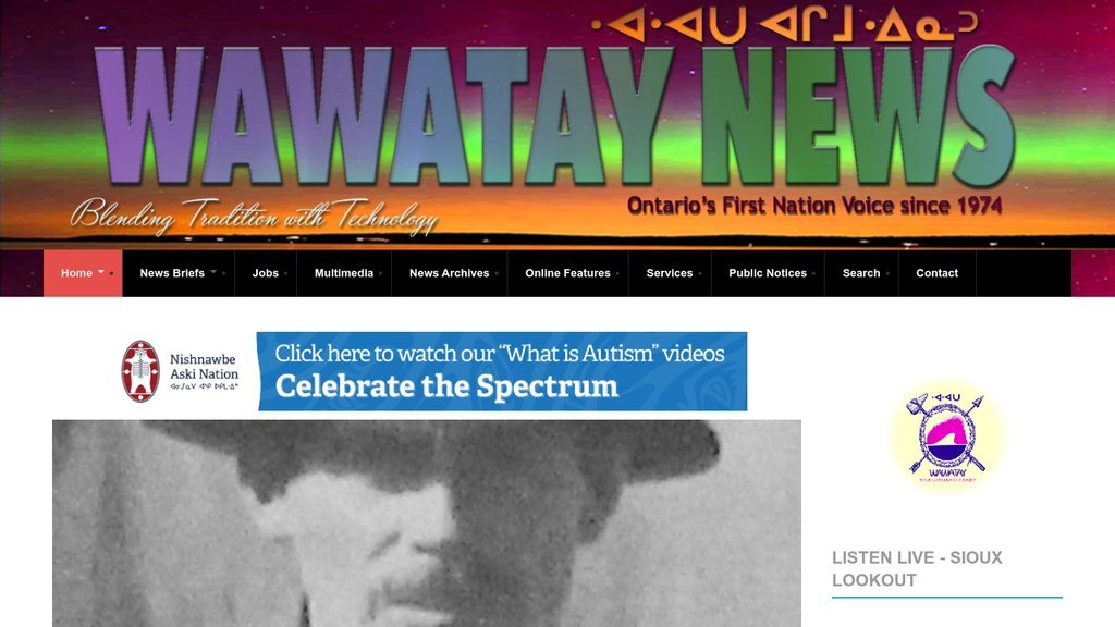 Screenshot of the Wawatay News website