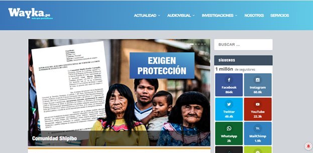 Screenshot of the Wayka website