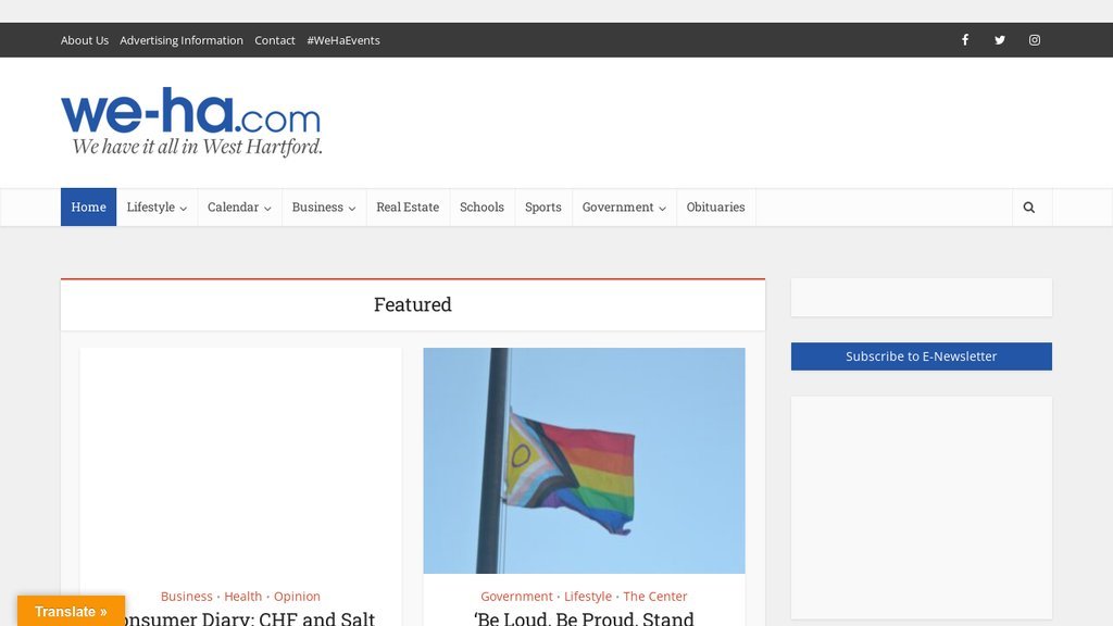 Screenshot of the We-Ha.com website