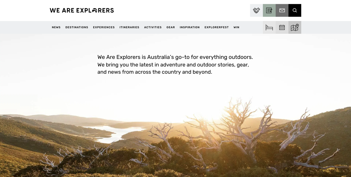 Screenshot of the We Are Explorers website