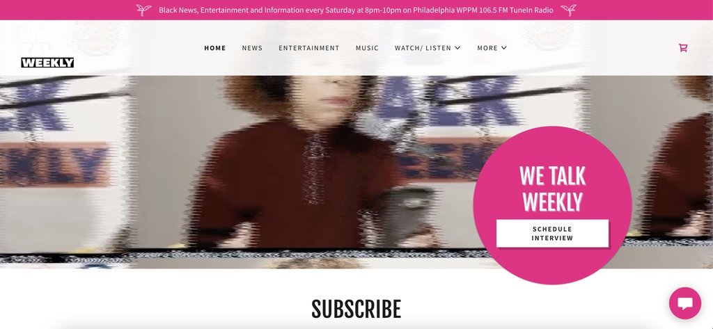 Screenshot of the We Talk Weekly website