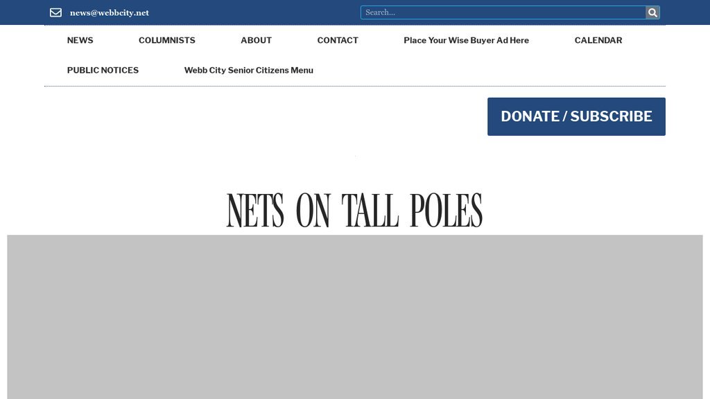 Screenshot of the Webb City Sentinel website