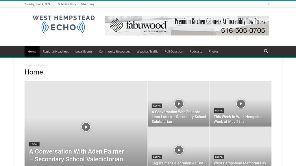 Screenshot of the West Hempstead ECHO website