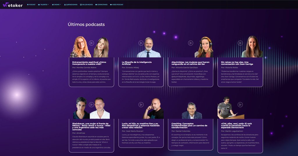 Screenshot of the Wetoker website