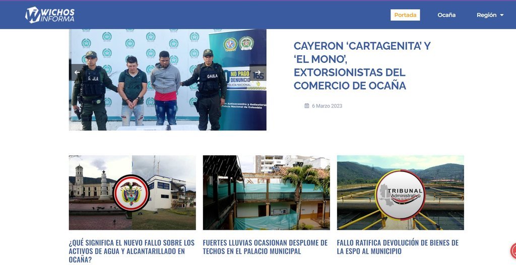 Screenshot of the Wichos Informa website