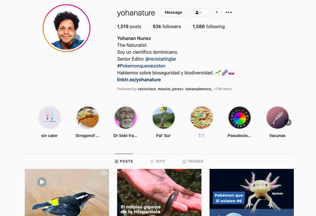 Screenshot of the Yohan Nature website