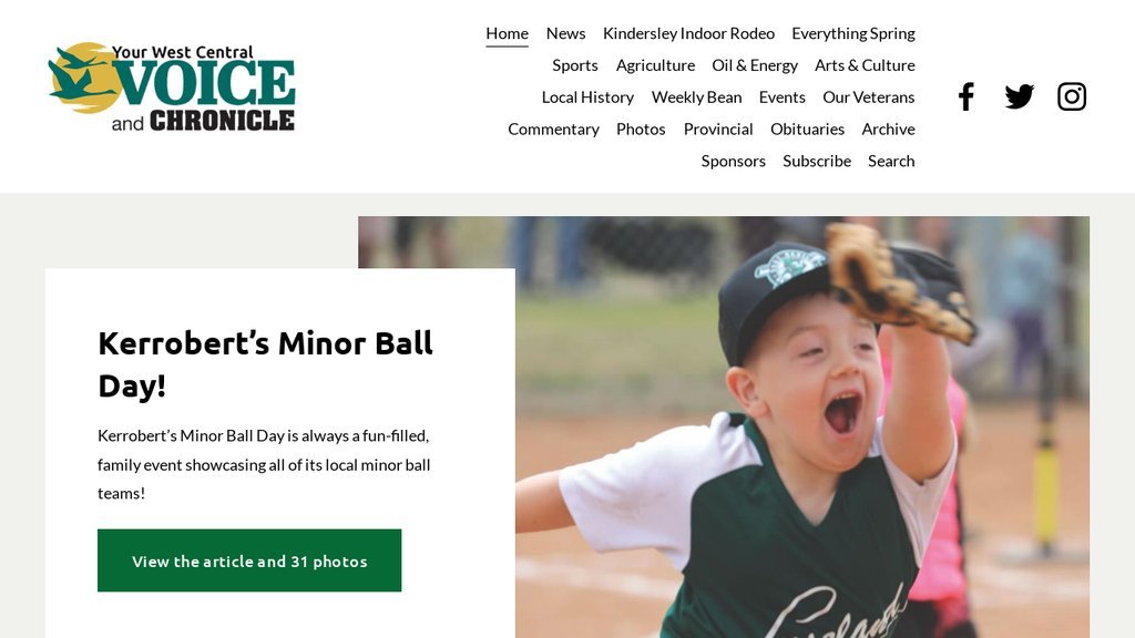Screenshot of the Your West Central Voice website