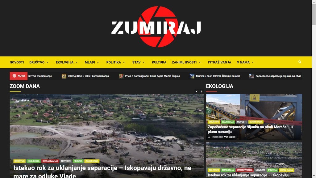 Screenshot of the Zumiraj.me website